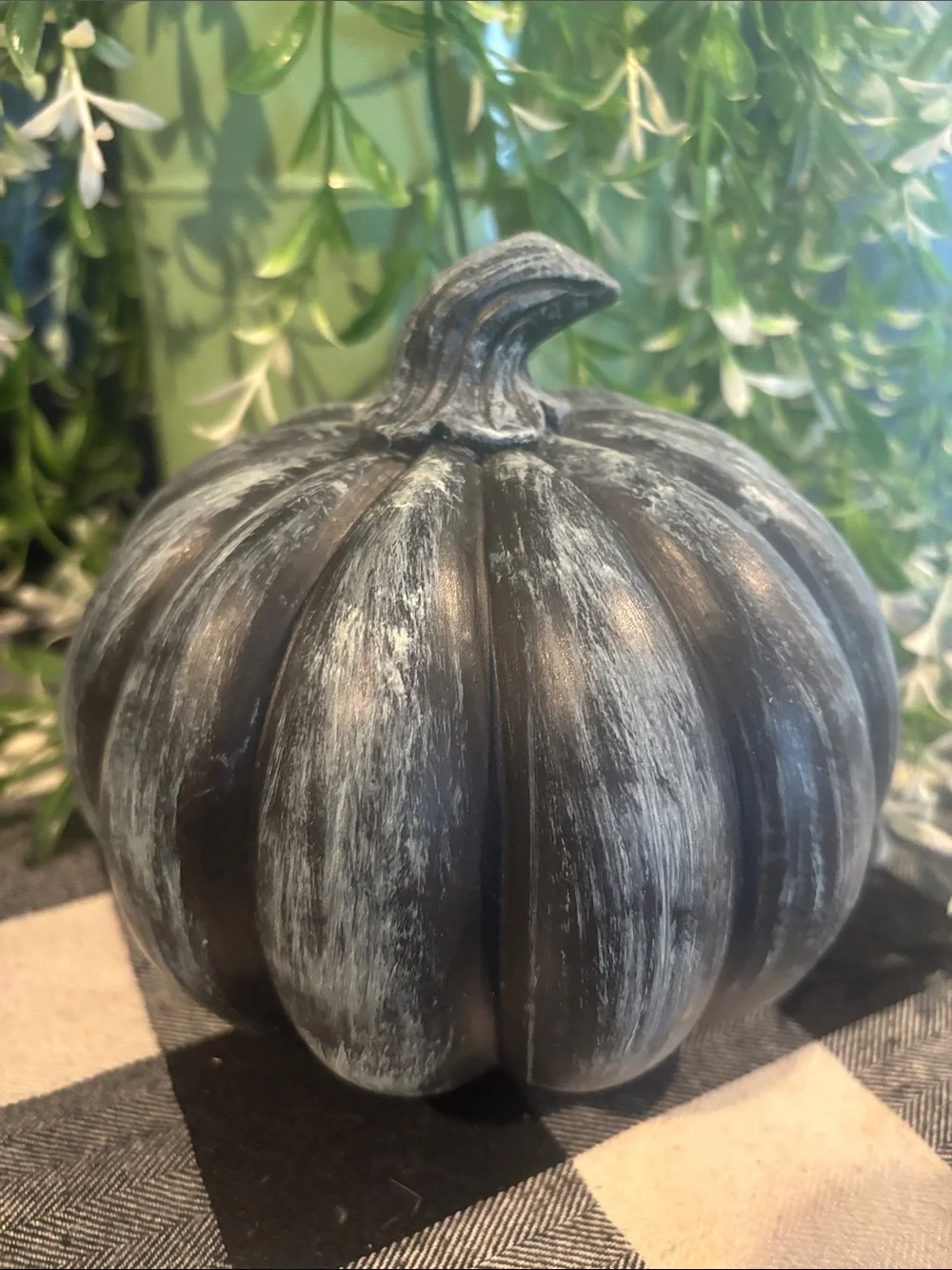 Dark Gray Skull Pumpkin Accent - Brand: